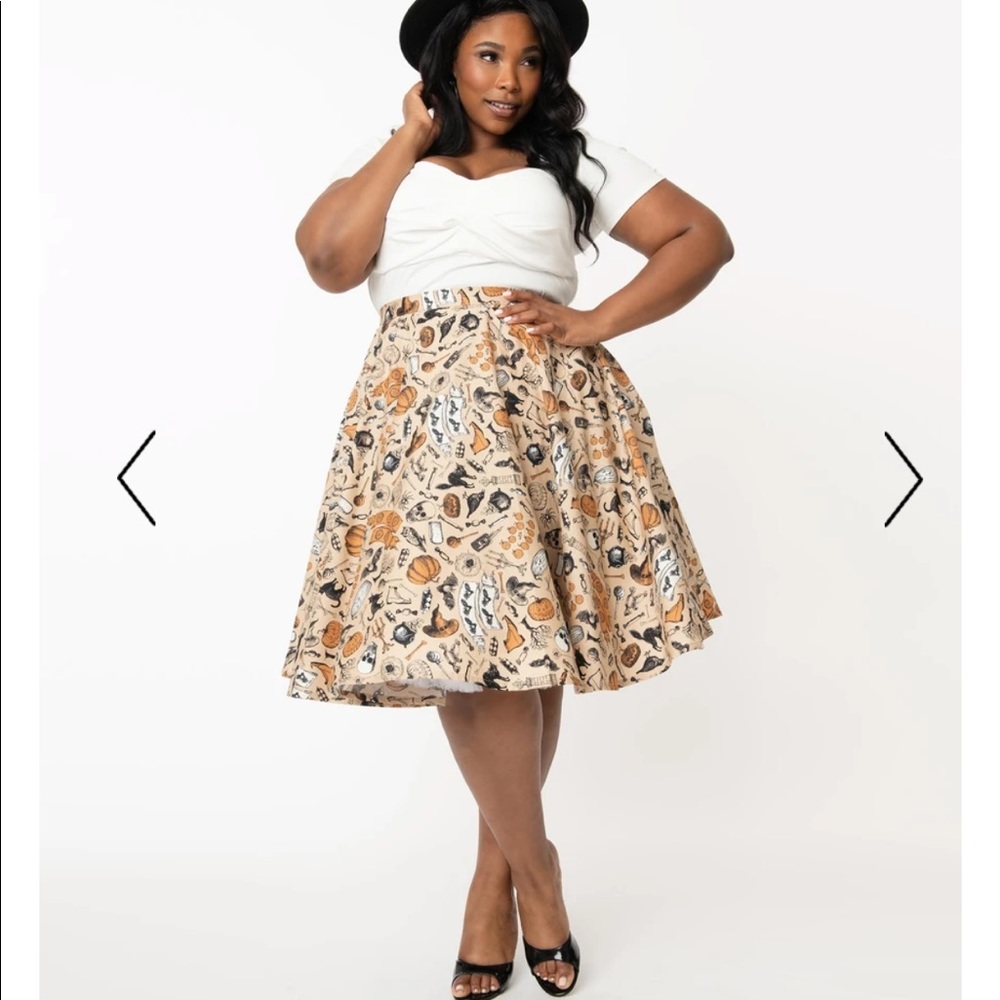 NWT Unique Vintage Halloween high-waisted skirt